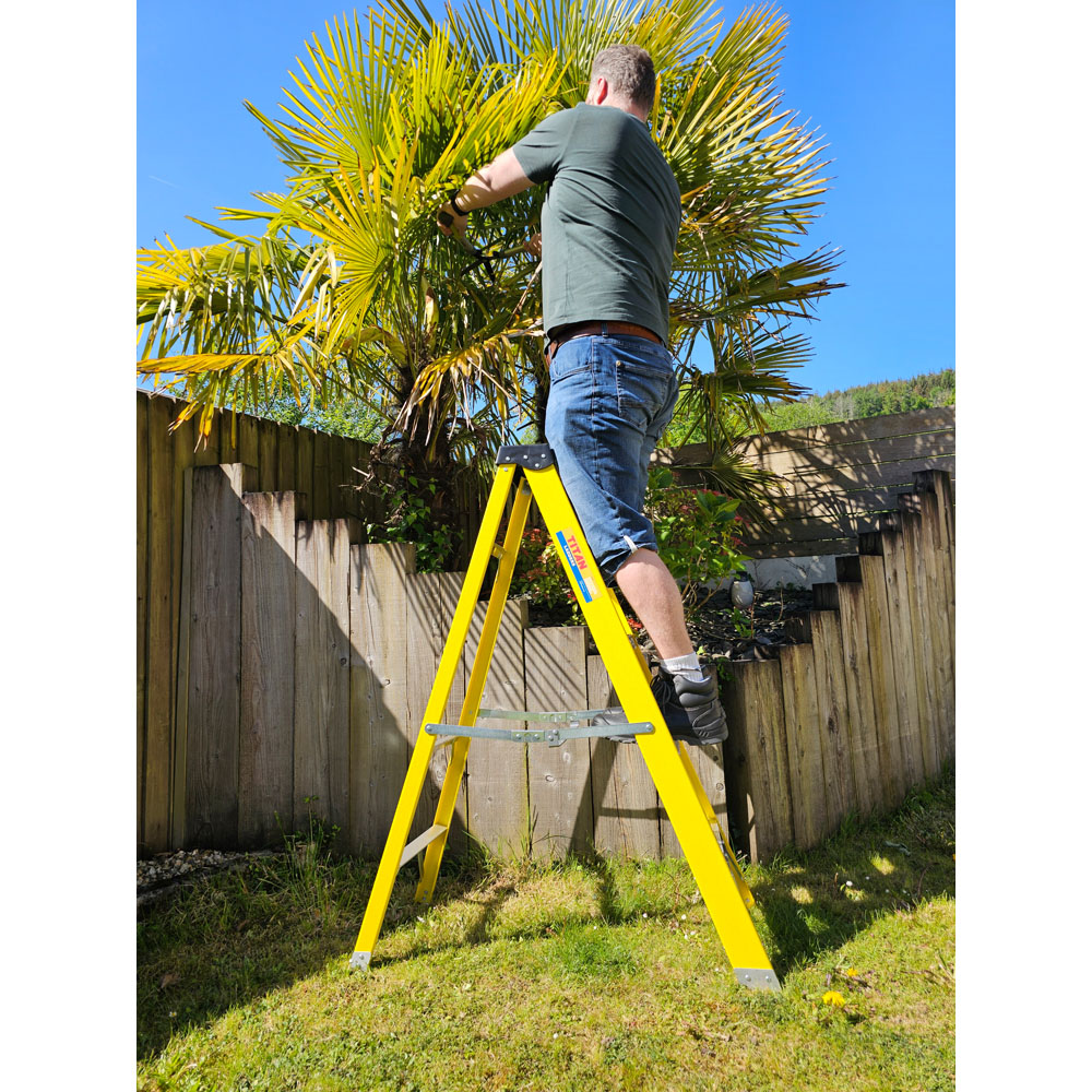 Titan 10 Tread Glassfibre Swing Back Professional Step Ladder Image 2