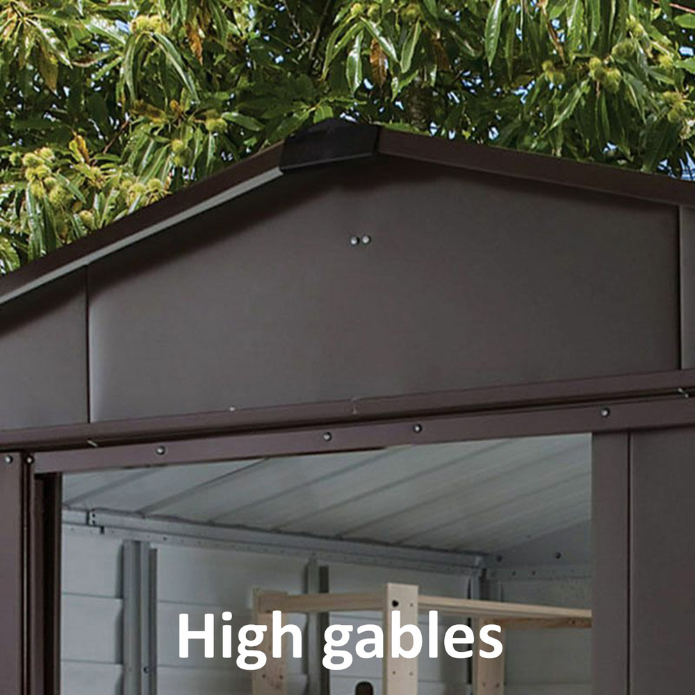 Yardmaster Shiplap Deluxe 10 x 8ft Brown Metal Apex Storage Shed Image 4