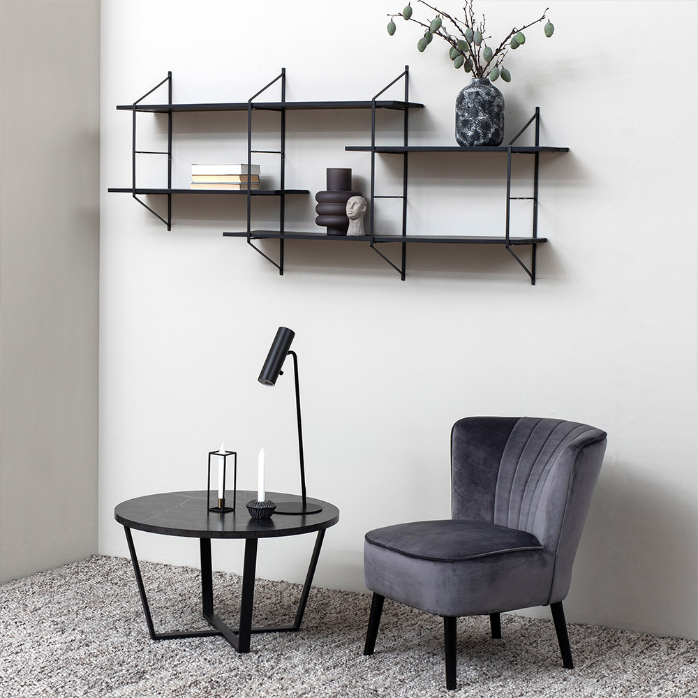 Florence Amble Black Marble Melamine Top Round Coffee Table Image 9