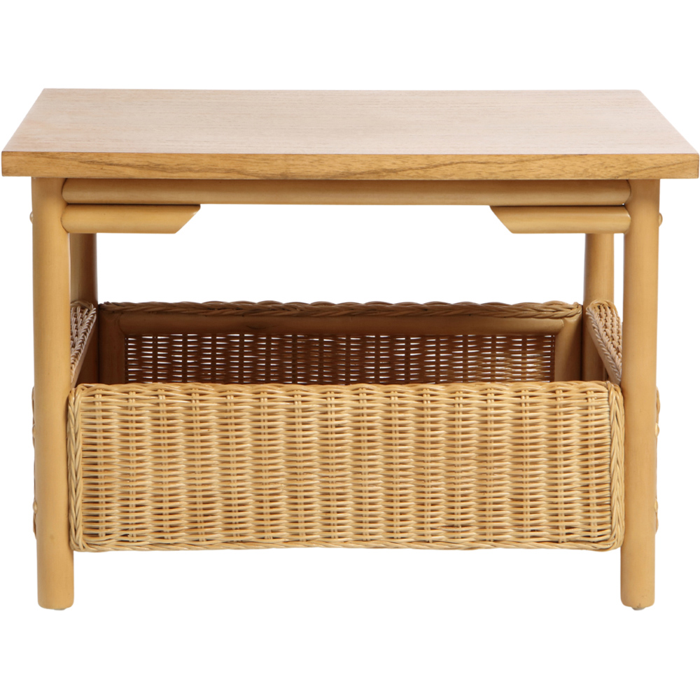 Desser Dubai Single Shelf Light Oak Natural Rattan Coffee Table Image 3