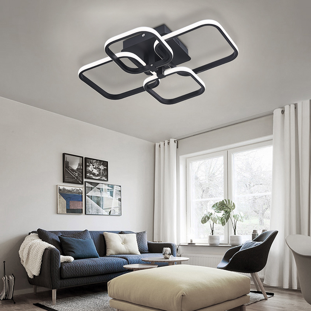 Living and Home Black 4 Head LED Ceiling Light Image 2