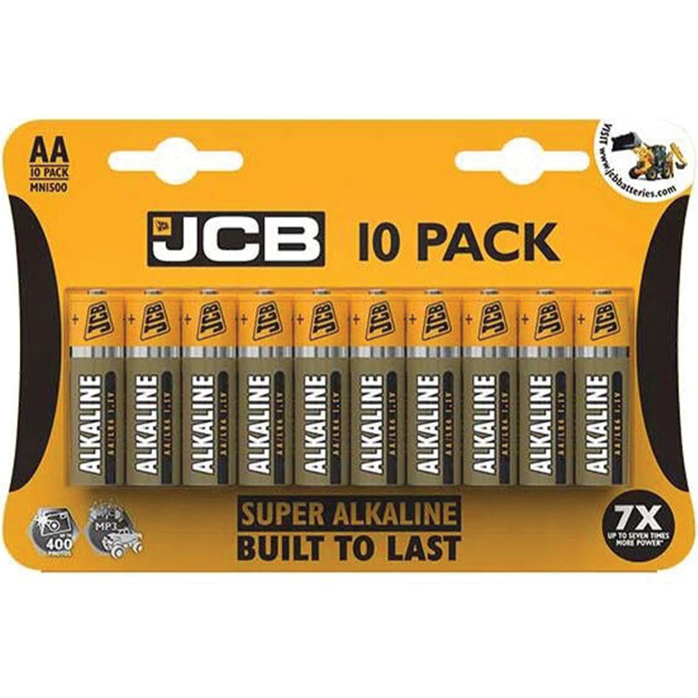 JCB AA 10 Pack Super Alkaline Batteries Image