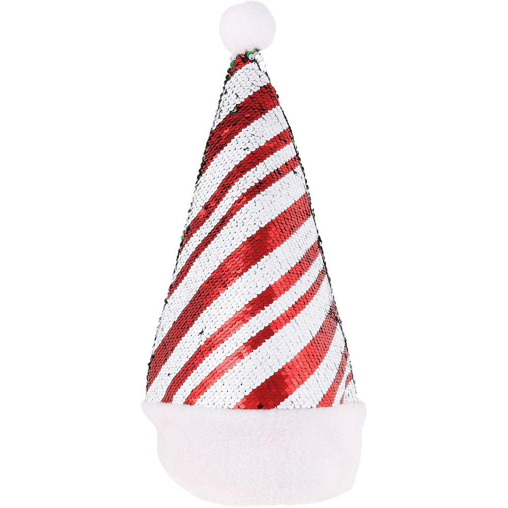 Reversible Sequin Stripe Santa Hat Image 3