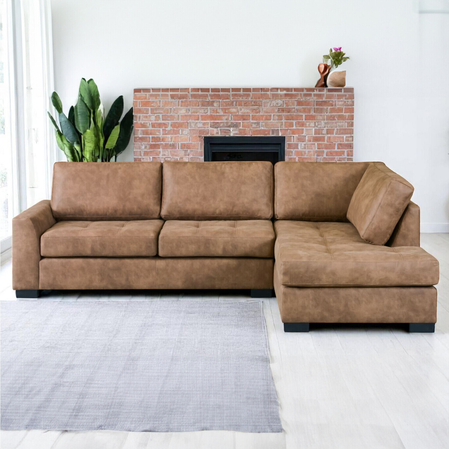 Mayfair Large Corner Sofa Brown Right-hand Image 6