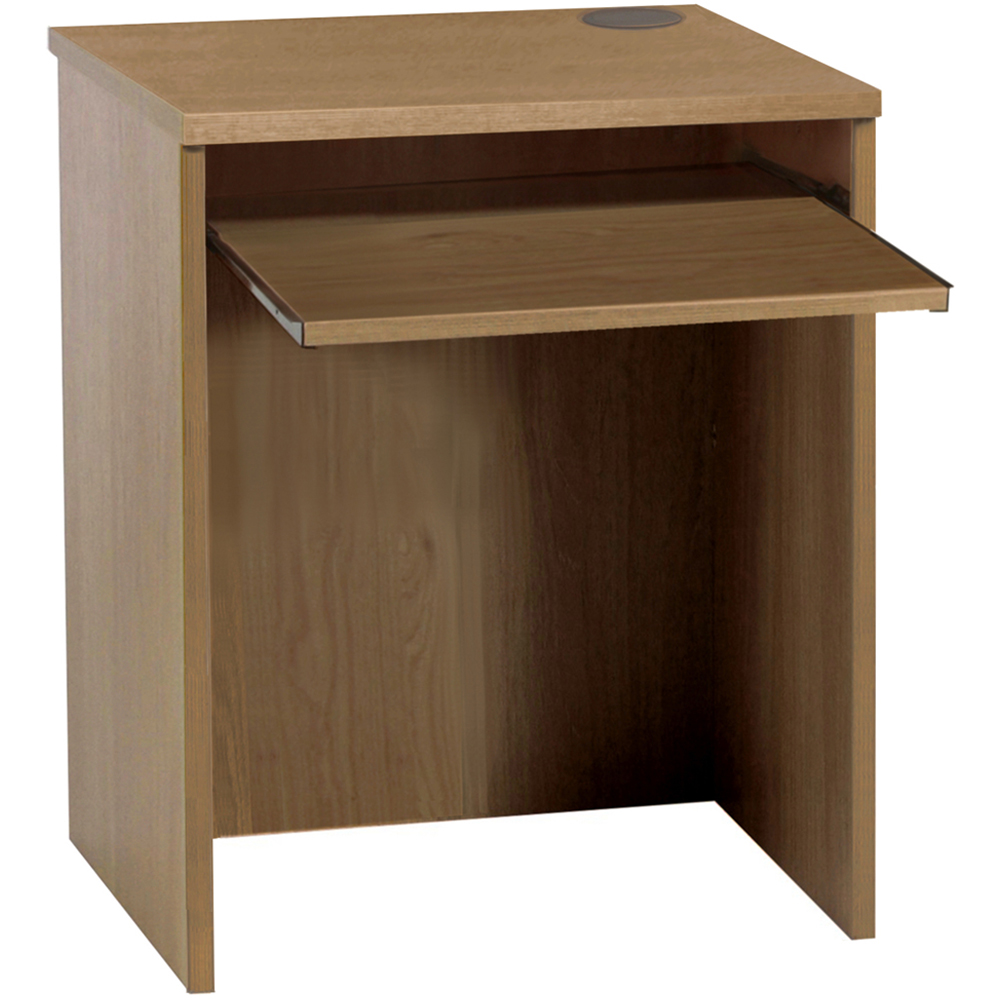 R White Cabinets Small Laptop Desk with Keyboard Tray Brown Image 2