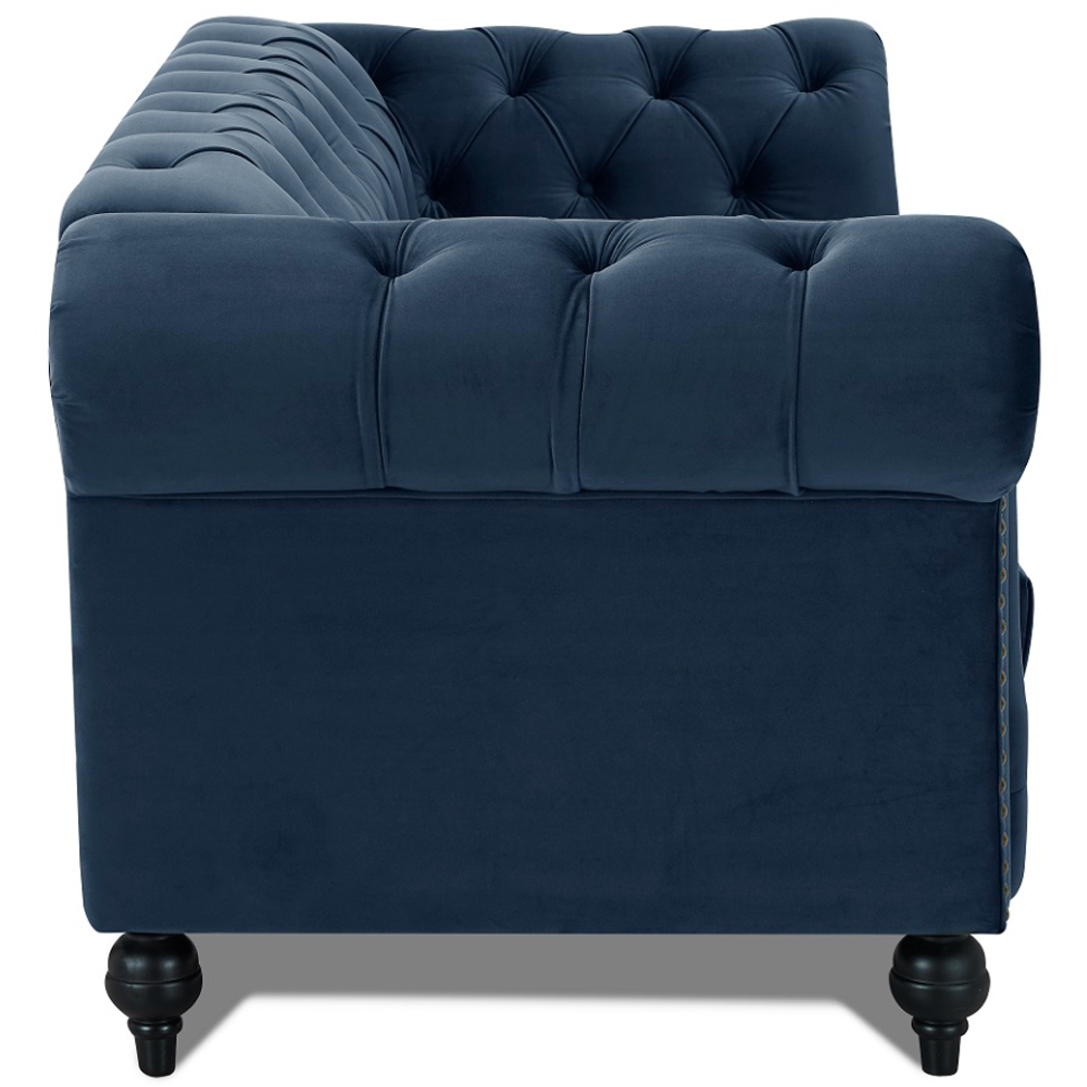 Home Detail Mayfair 3 Seater Midnight Blue Velvet Curved Sofa Image 4
