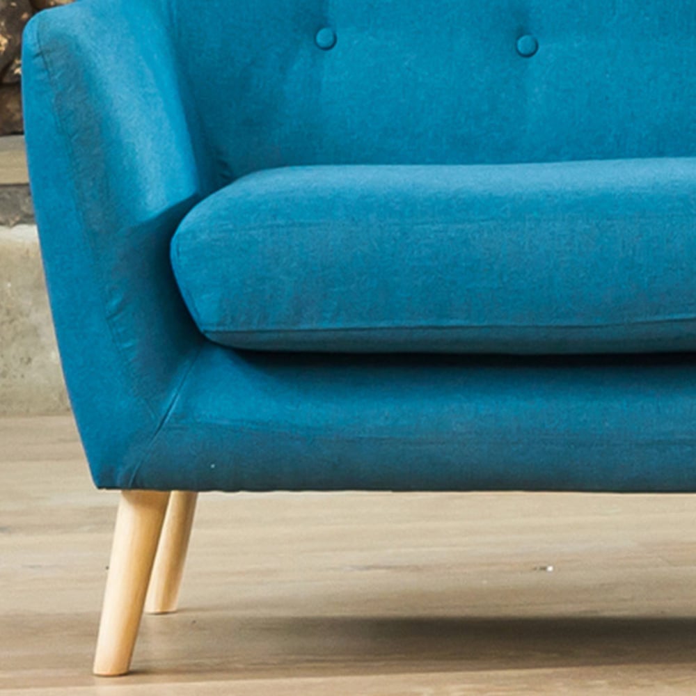Lynwood 3 Seater Teal Fabric Sofa Image 2
