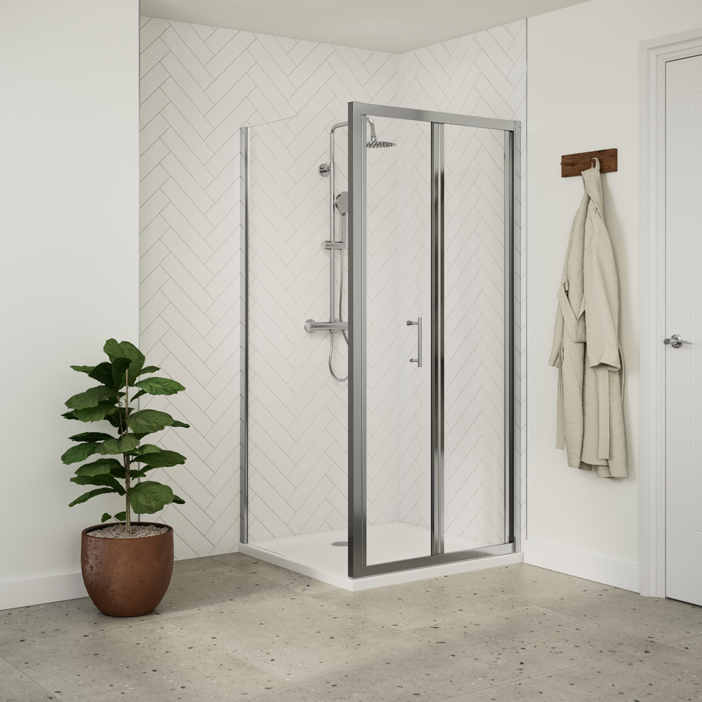Bathstore Atlantis Chrome Toughened Safety Glass Side Panel 760mm Image 6