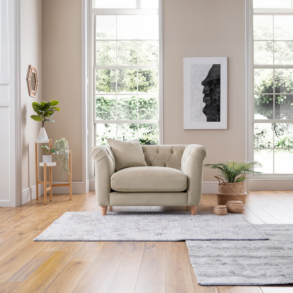 Putty Velvet Armchair Image 4