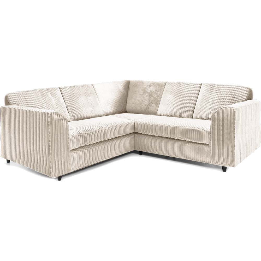 Luxor 5 Seater Cream Jumbo Cord Full Back L Shaped Corner Sofa Set Image 2
