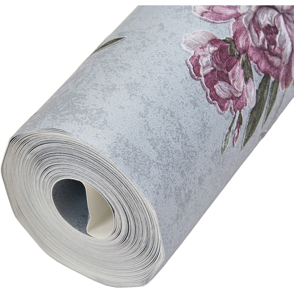 Living and Home Floral Pattern 3D Embossed Multicolour Non-Pasted Non-Woven Wallpaper Image 4