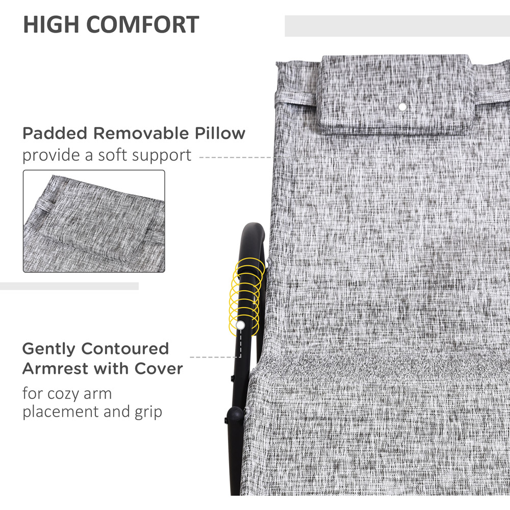Outsunny Grey Zero Gravity Folding Rocking Recliner Chair Image 4