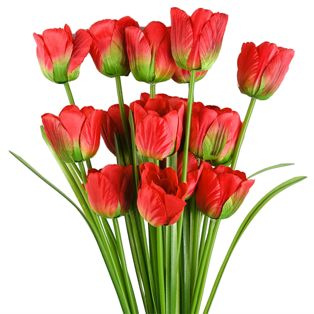 Leaf Tulip Red Single Stem Artificial Flower 6 Pack Image 3