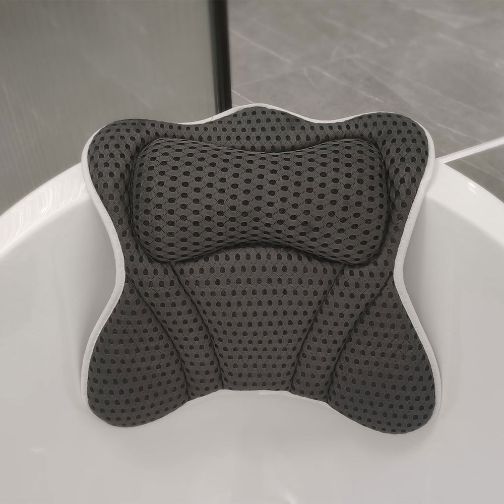 Memory Foam Bath Pillow - Black Image 3