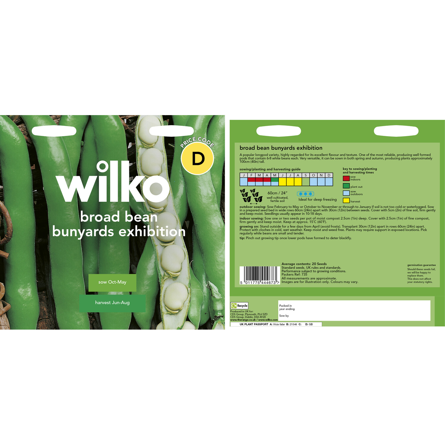 Broad Bean Bunyards Exhibition Seeds Green Image 3