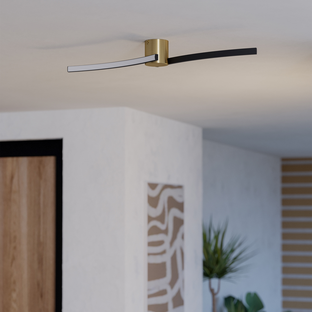 EGLO Aieta Black and Brushed Brass Ceiling Light Image 4