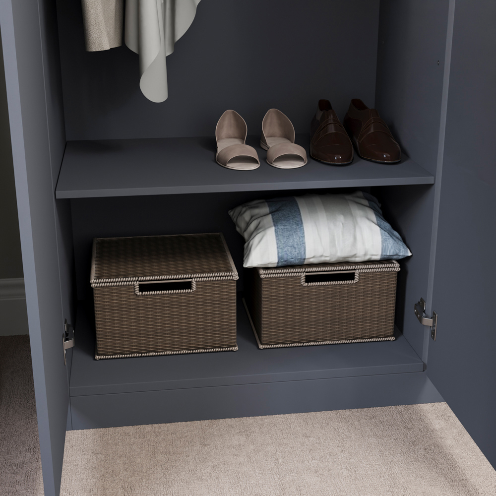VIDA DESIGNS Riano 3 Door Grey Wardrobe Image 8
