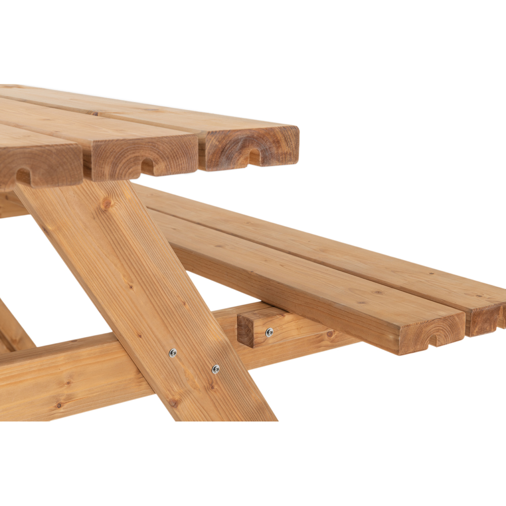AMATA Ungurs Rusty Hazel Wooden Picnic Table with Foldable Seats Image 4