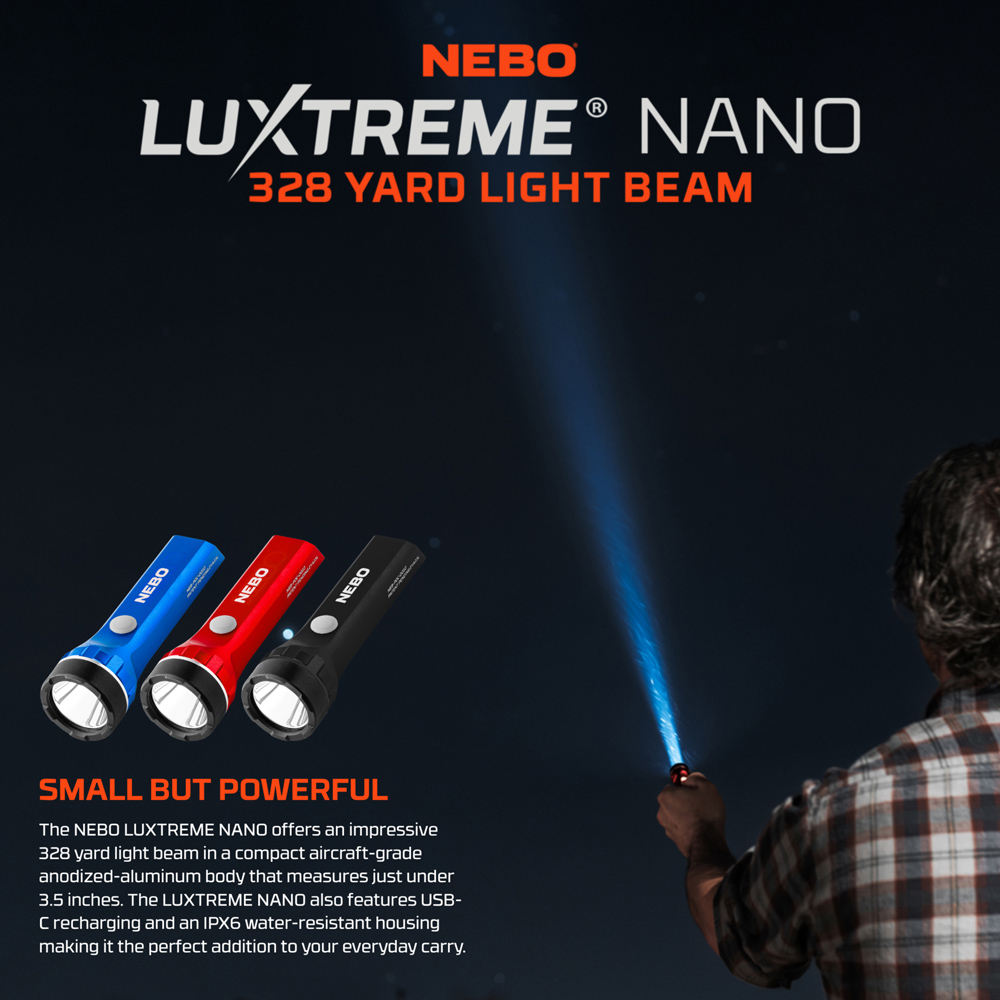 Nebo Luxtreme Nano 420 Lumens Black Compact Long-Range EDC Flashlight Image 4