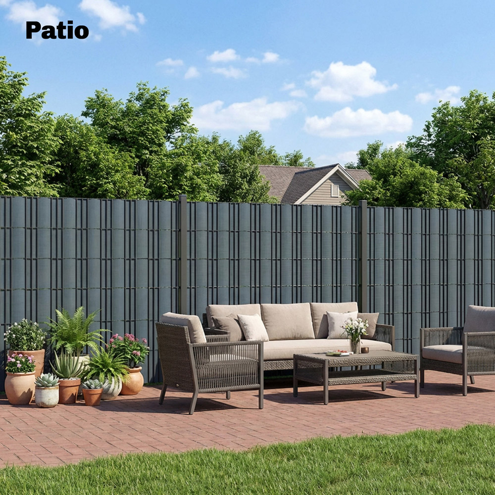 Outsunny Grey 19 x 3500cm 2 Pack Privacy Garden Screen Fence with Clips Image 4