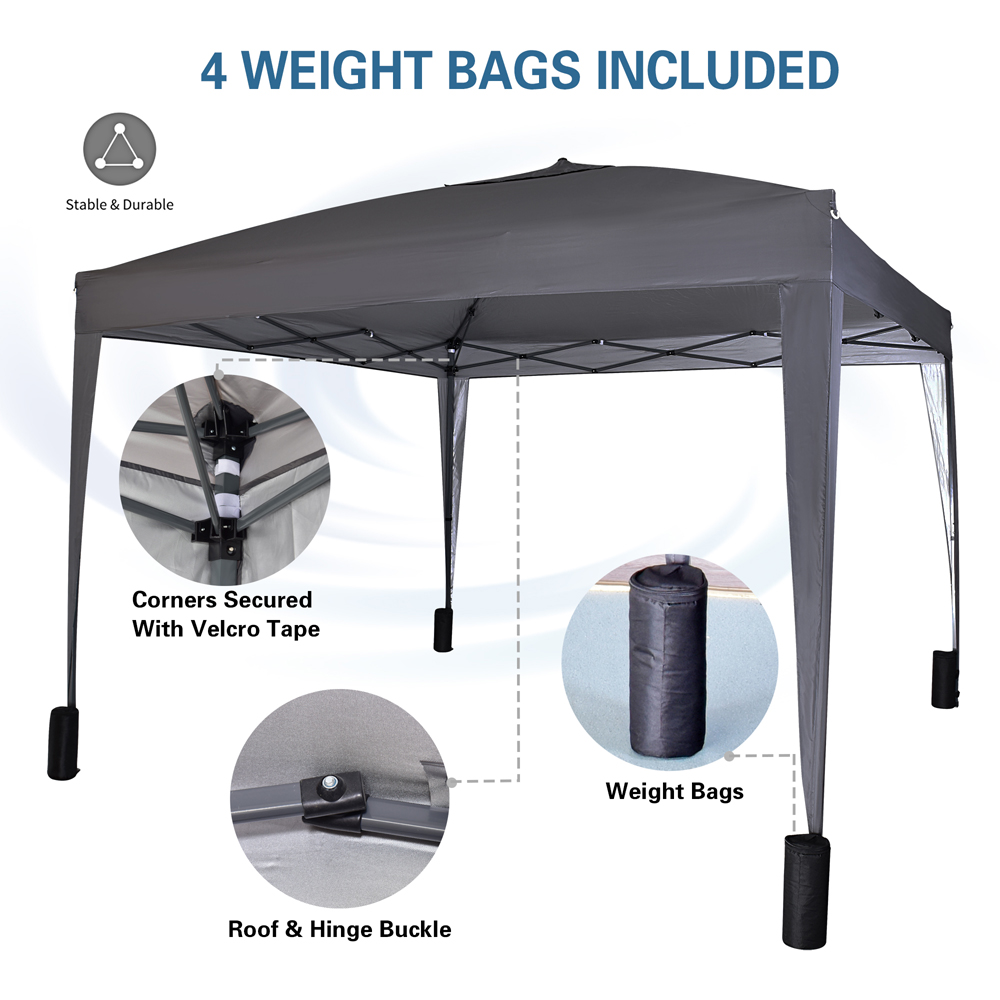 Grey Pop Up Outdoor Gazebo 2 x 2m Image 4