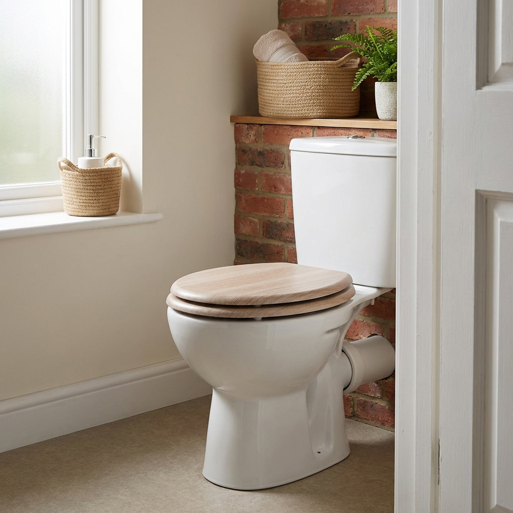 Phantom Oak Wooden Effect Toilet Seat Image 4