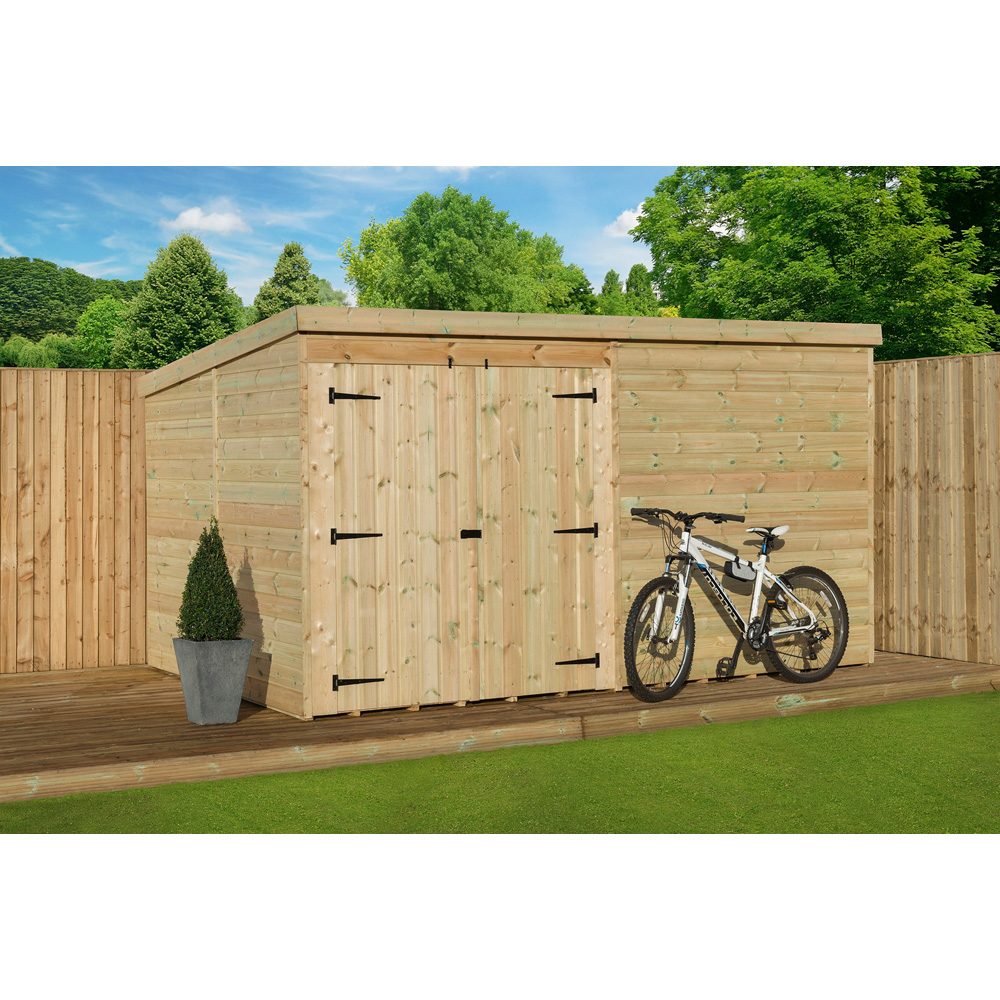 Empire Sheds 4000 14 x 8ft Double Door Tongue and Groove Pent Garden Shed Image 2