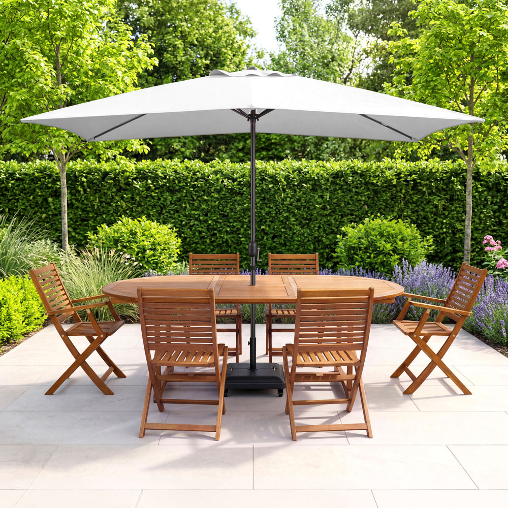 Charles Bentley Grey Rectangle Crank Parasol 3m Image 2