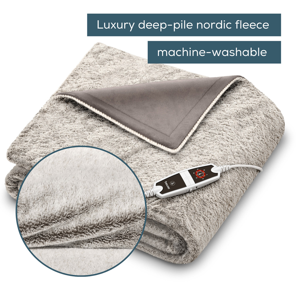 Beurer Cream Fluffy Nordic Electric Heated Throw 200 x 150cm Image 2