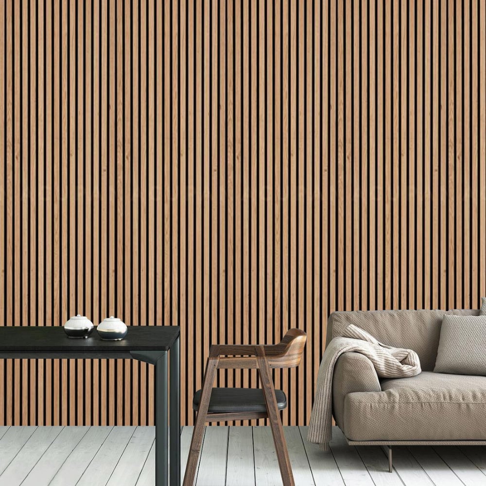 Portland 240 x 60cm Acupanel Oak Acoustic Slat Wall Panel Image 1