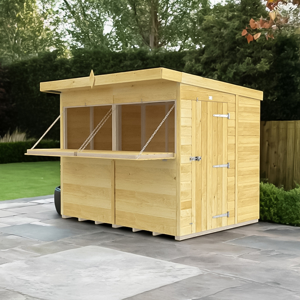 DIY Sheds 8 x 6ft Single Door Pressure Treated Tongue and Groove Timber Outdoor Bar Shed Image 4