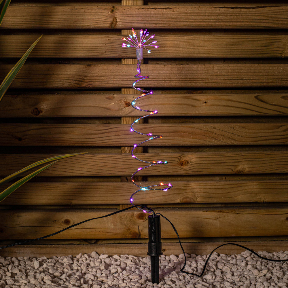 Samuel Alexander 4 Pack Rainbow Spiral LED Christmas Tree Garden Path Light Image 3