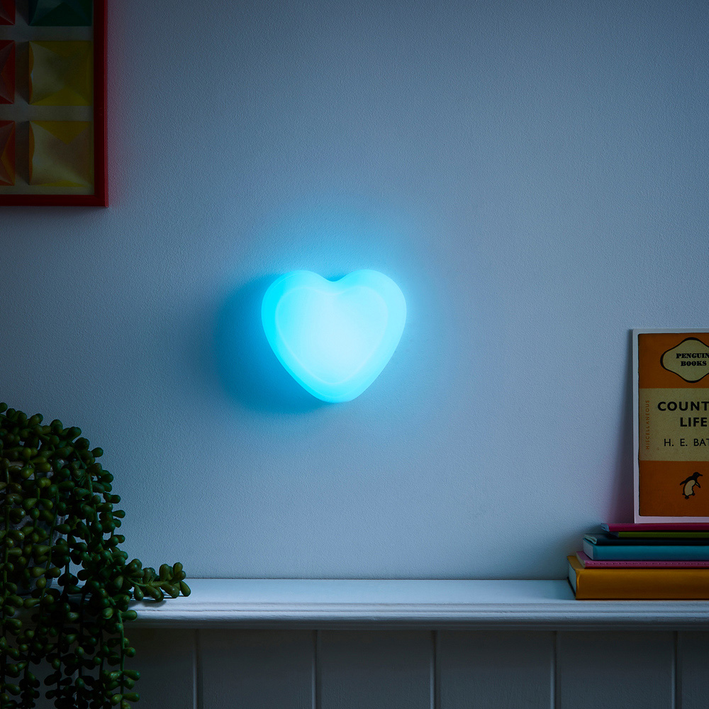 Glow Colour Changing Henry Heart LED Silicone Night Wall Light Image 7