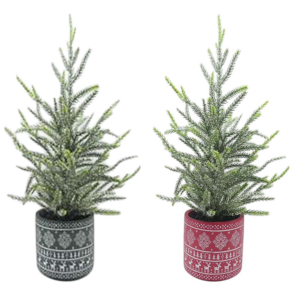 Pattern Potted Tree - Red or Grey Image 1