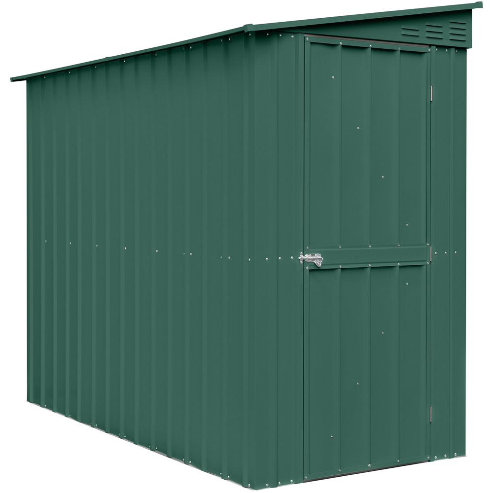 Globel 4 x 8ft Single Door Green Metal Lean To Garden Shed Image 1