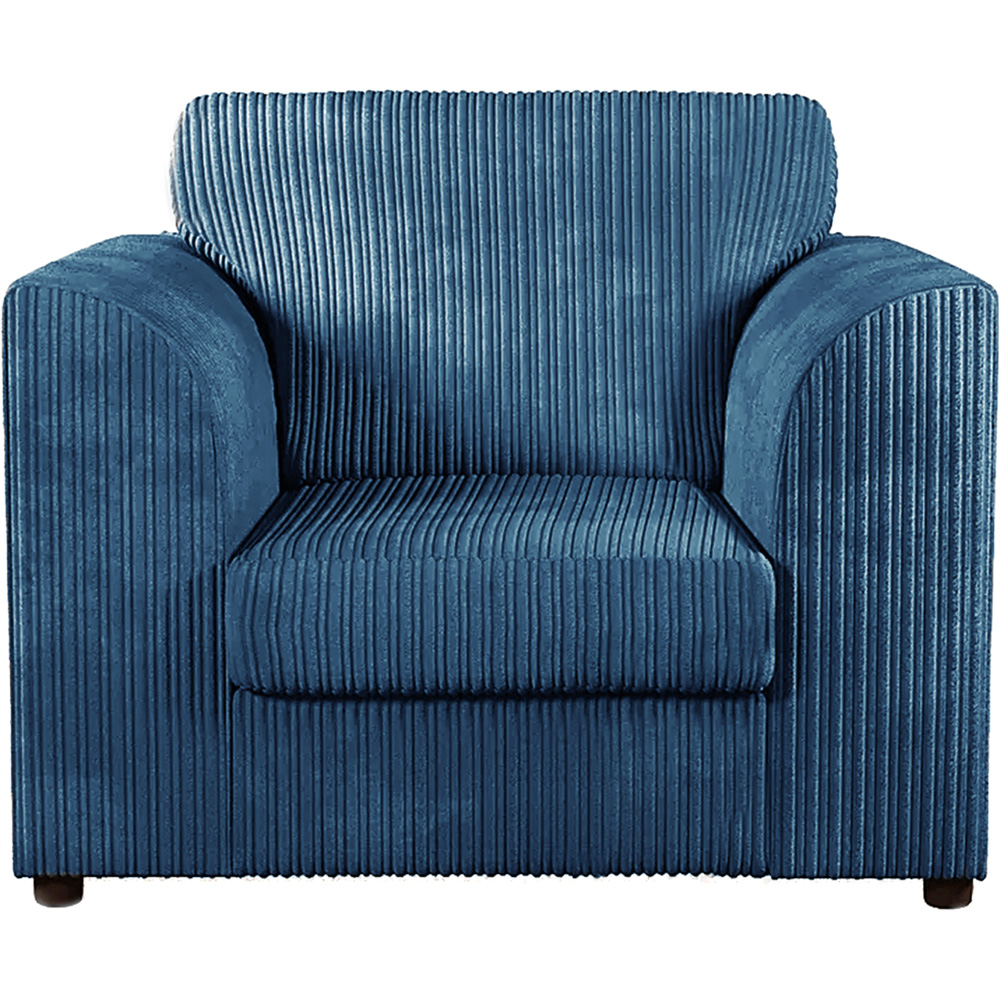 Luxor Single Seater Marine Blue Jumbo Cord Armchair Image 2