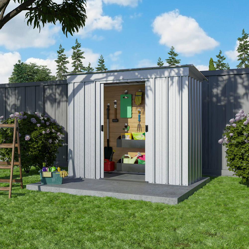 Yardmaster Store All 6 x 4ft Metal Pent Storage Shed with Floor Support Kit Image 3