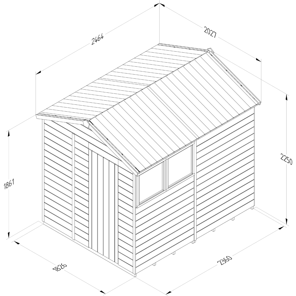 Forest Garden Timberdale 6 x 8ft Single Opening Apex Shed Image 9