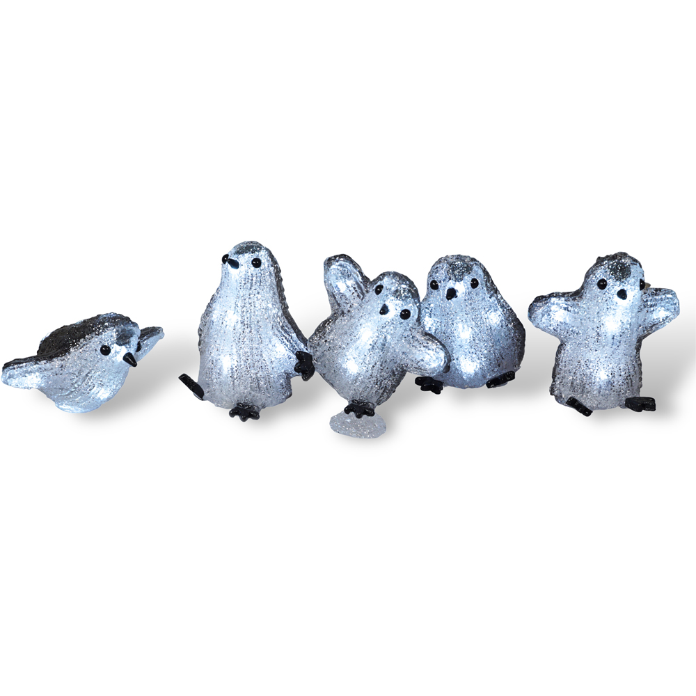 Xmas Haus Acrylic Penguin Decoration Set of 5 Image 3