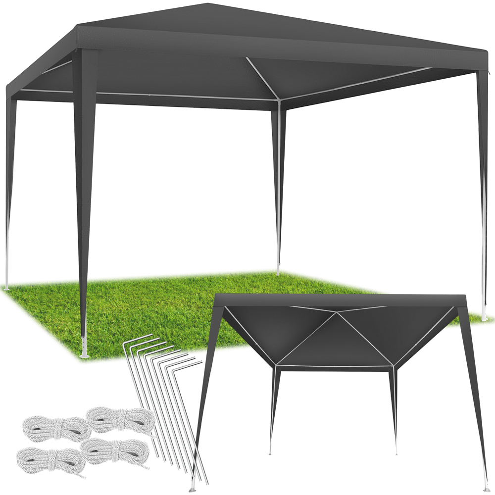 tectake Farah 3 x 3m Grey Gazebo with Plug In System Image 2