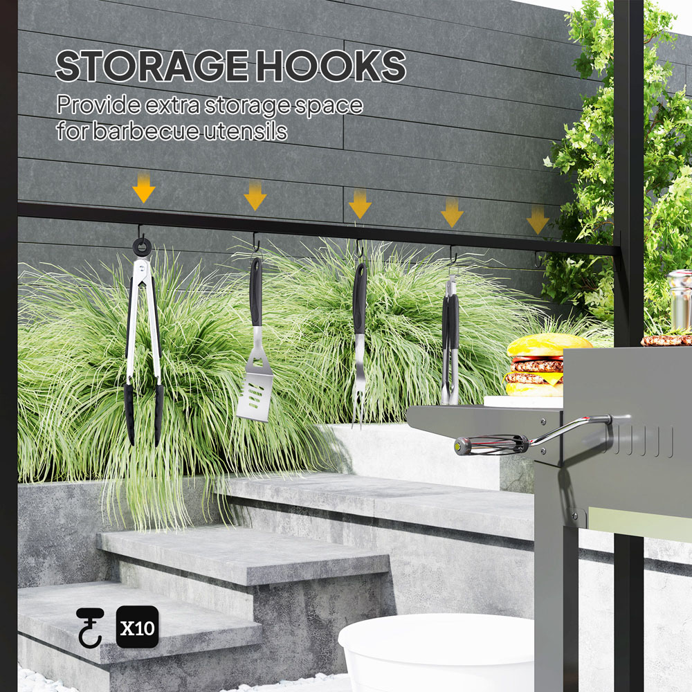 Outsunny 2.2 x 1.5m Khaki BBQ Tent Sun Shade with Canopy Gazebo Image 5