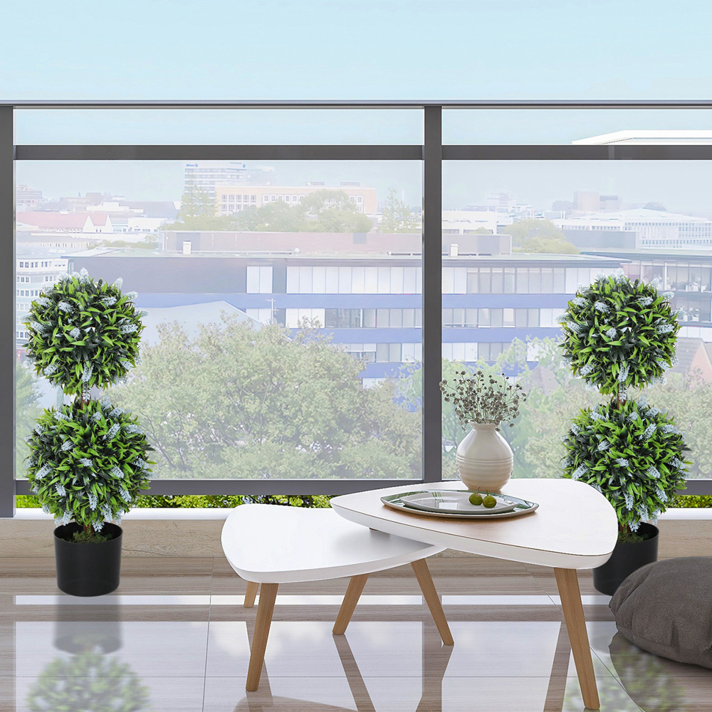 Portland Blue Lavender Flower Artificial Plant in Pot 2 Pack Image 5