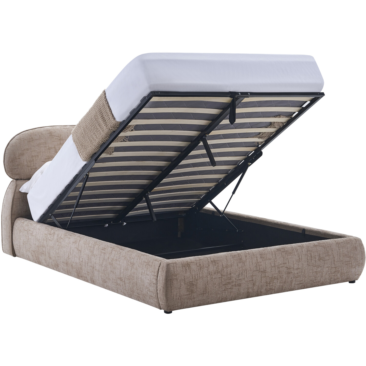 Rhea Ottoman Bed Brown Double Image 9