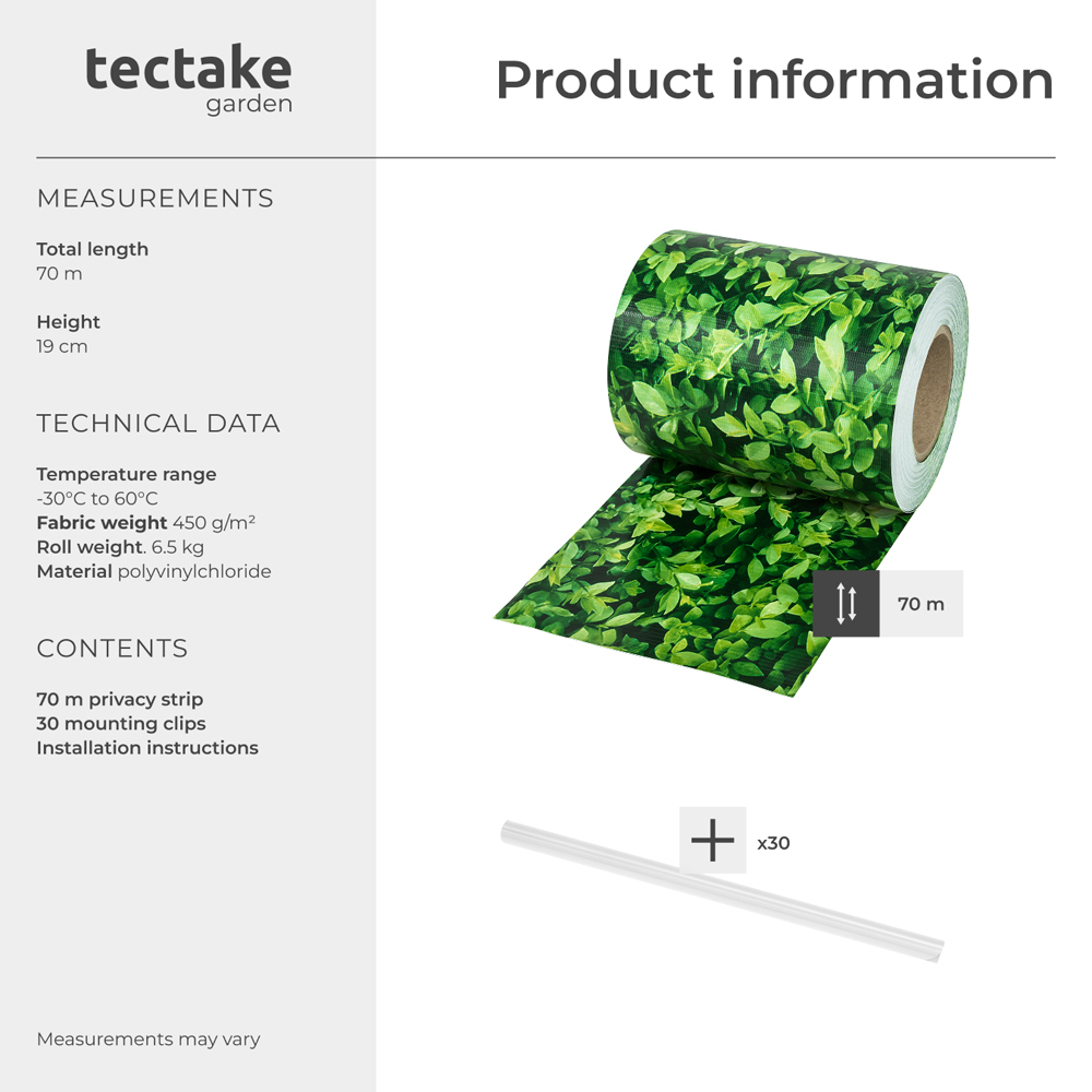 tectake Greenery Privacy Film Double-Sided Print 7000cm Image 8