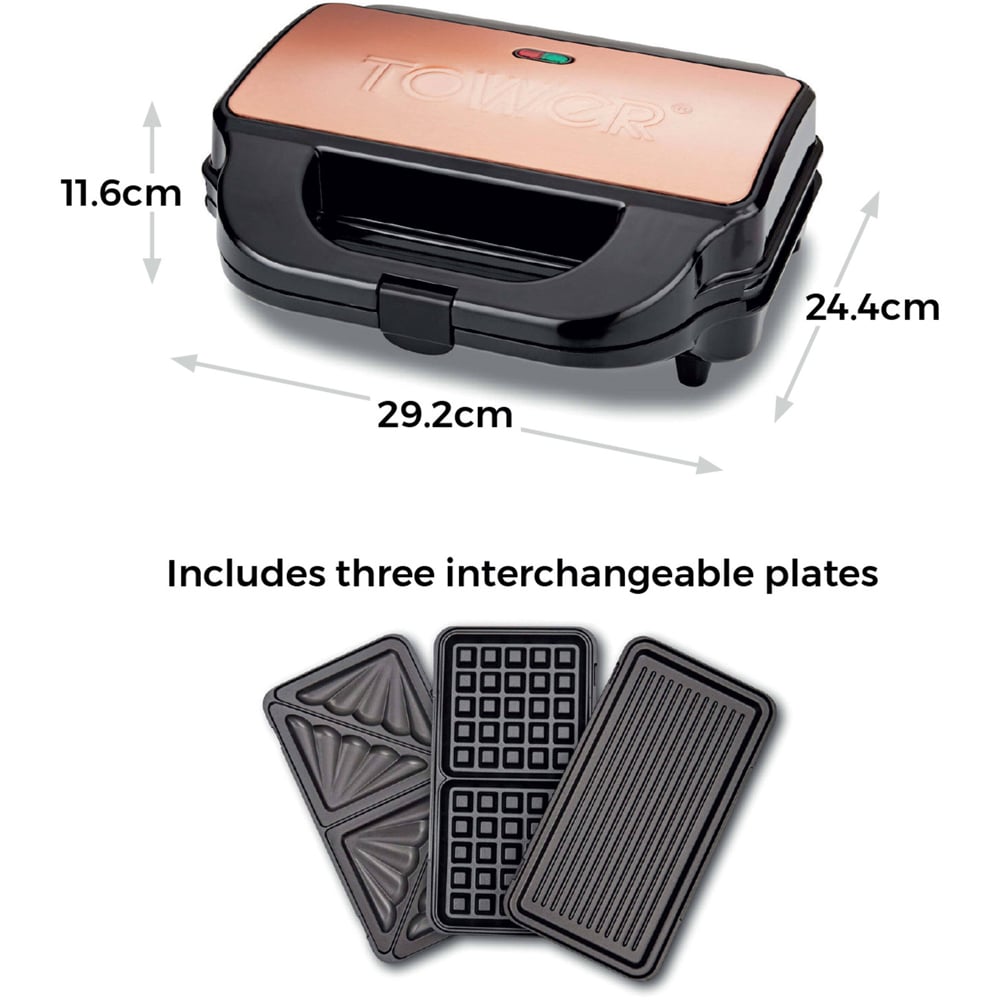 Tower 3 in 1 Gold Deep Fill Sandwich Maker Image 8