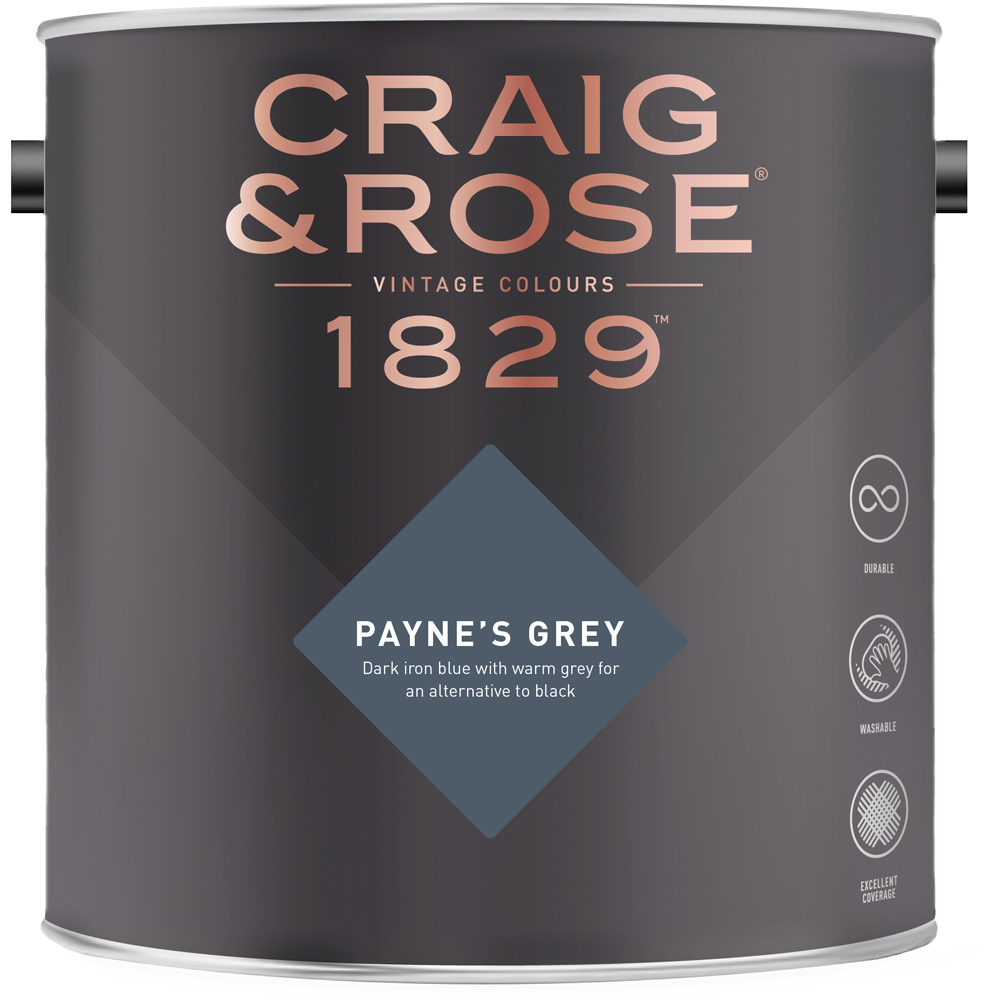 Craig & Rose Kitchen and Bathroom  Paynes Grey Eggshell Paint 750ml Image 2