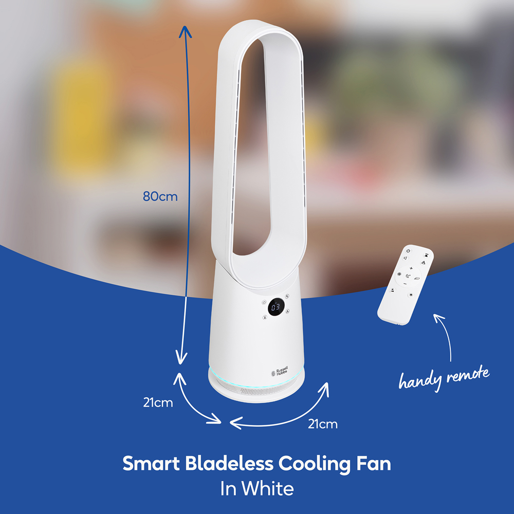 Russell Hobbs White Smart Bladeless Cooling Fan with Remote Image 9