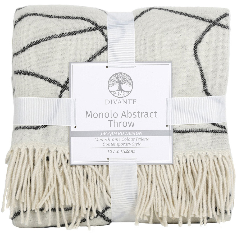 Divante Monolo Abstract Throw - White Image 1