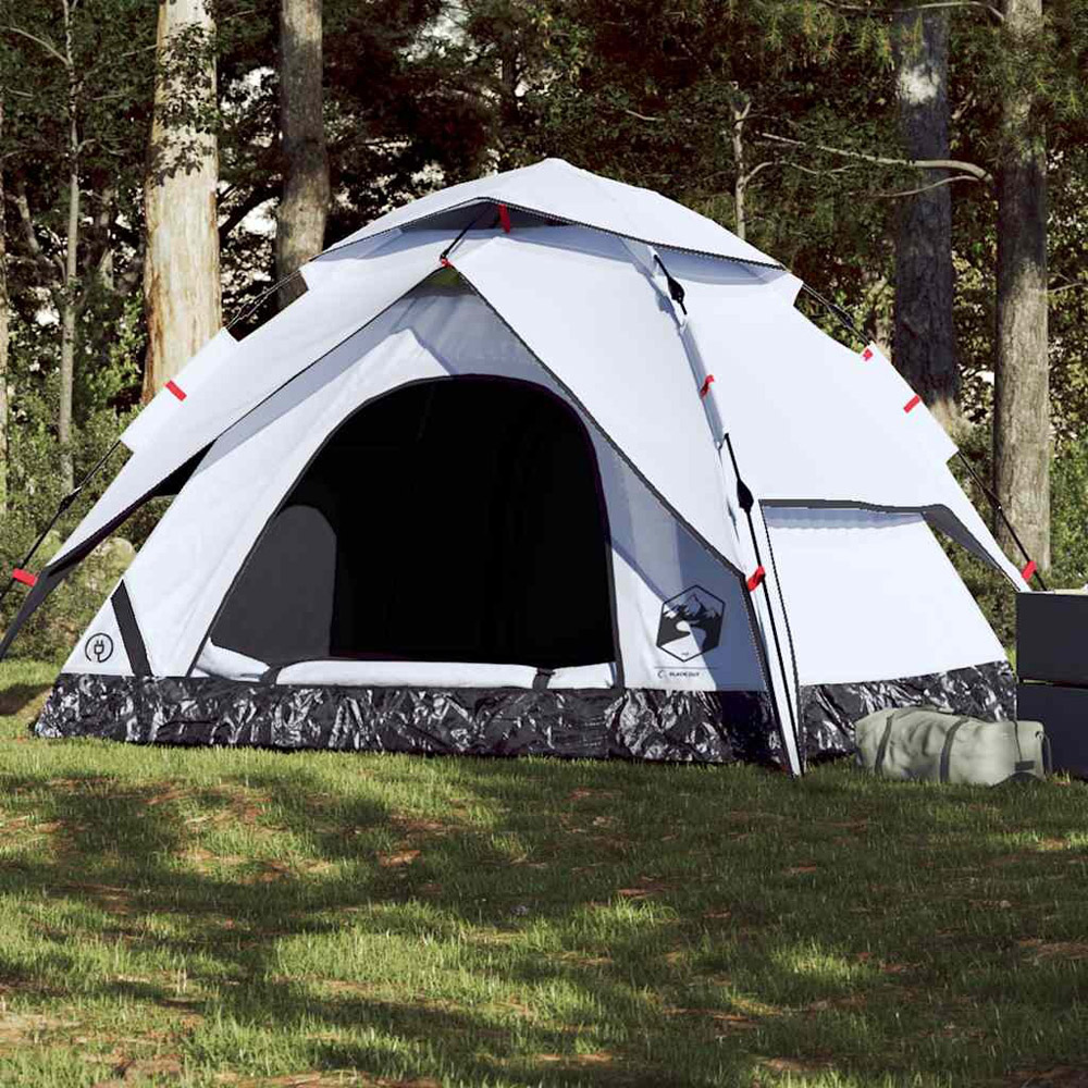 Walplus 5 Person Blackout Fabric Dome-Shaped Camping Tent with Carry Bag and Tent Rainfly White Image 2