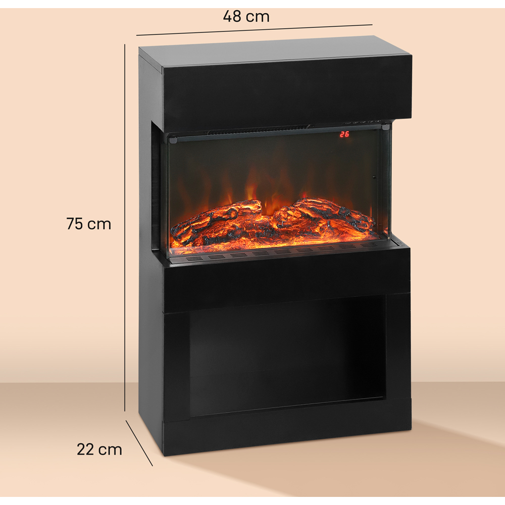 HOMCOM Black Electric Fireplace and Mantel with Remote 2000W Image 9